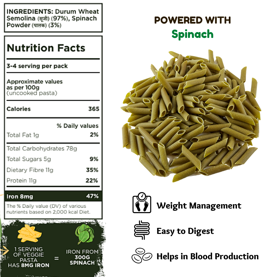 Junior Veggie Spinach Fun Pasta (Pack of 2)